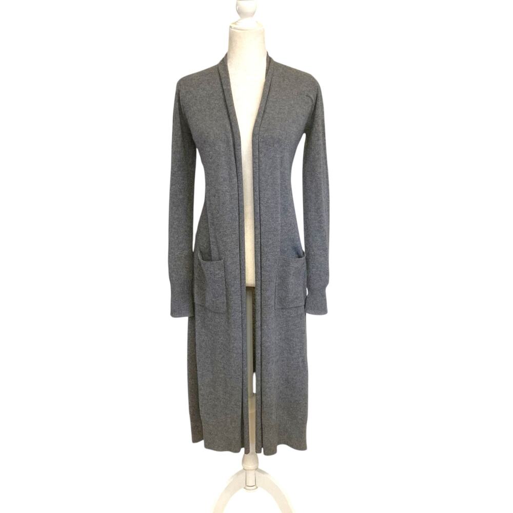 Calypso St Barth Cashmere Longline Open Cardigan Duster Pockets XS Lounge Luxe